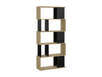 Lumenao Bookshelf, Desktop Bookcase, Mobile Book Holder, 80x29 h175 cm, Oak and Black, EHLH27820