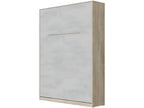 Armoire Lit escamotable 140x200cm Lit Rabattable Lit Mural Lumenao Vertical Chêne Lumenao/Béton EKMT01279