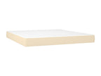 Sommier à Ventoriq de lit avec matelas LED Crème 160x200 cm Tissu AZEE31378