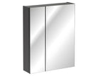Armoire de salle de bain avec miroir murale - Gris diamant - L60-H75-P16 - Lumenao GSNG58184