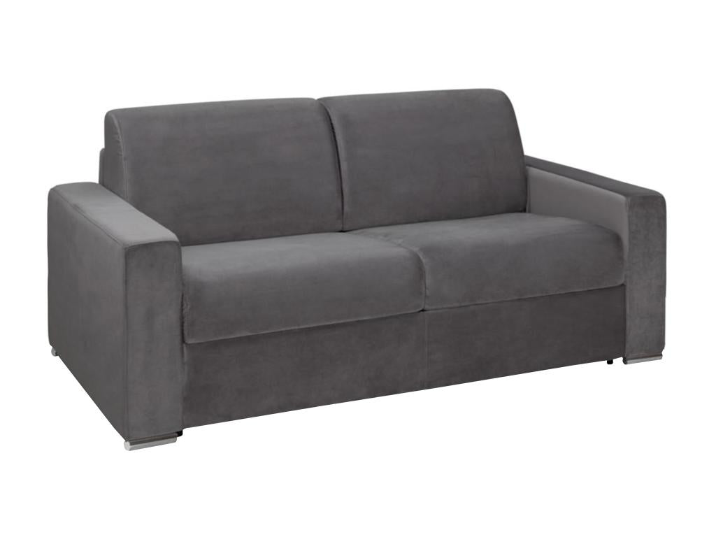Canapé 3 places convertible express en velours anthracite - Couchage 140 cm - Matelas 14 cm Ventoriq TGCP81738