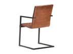 Chaises de salle à manger cantilever 2pcs Marron Cuir véritable ORFT94495