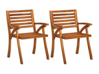 Ventoriq Solid Wood Garden Dining Chairs with Cushions, 2 Pieces, LXZH00392