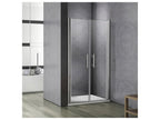 Hinged shower door 110x187cm, 180° pivot shower door in 6mm anti-limescale glass, for alcove installation LIXS10290