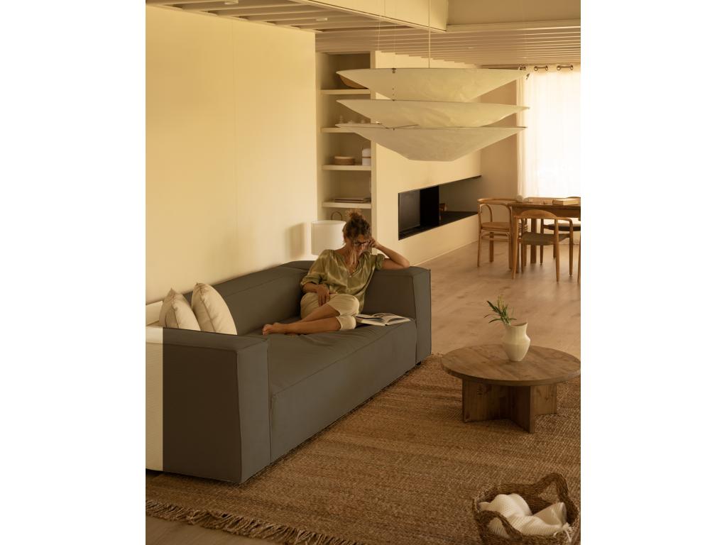 Canapé 3/4 places en velours côtelé couleur marron Ventoriq YMYV56860