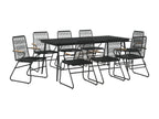 9-piece black rattan PVC garden dining set UJAC70548