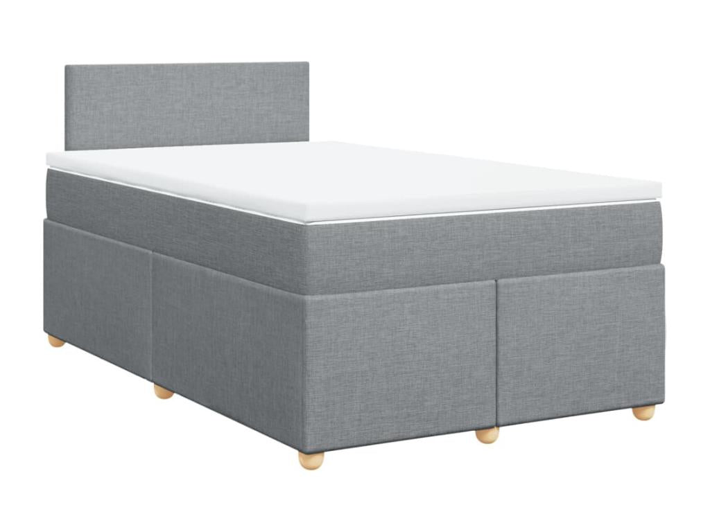 Sommier à Ventoriq de lit avec matelas Gris clair 120x200cm Tissu VZXH11416