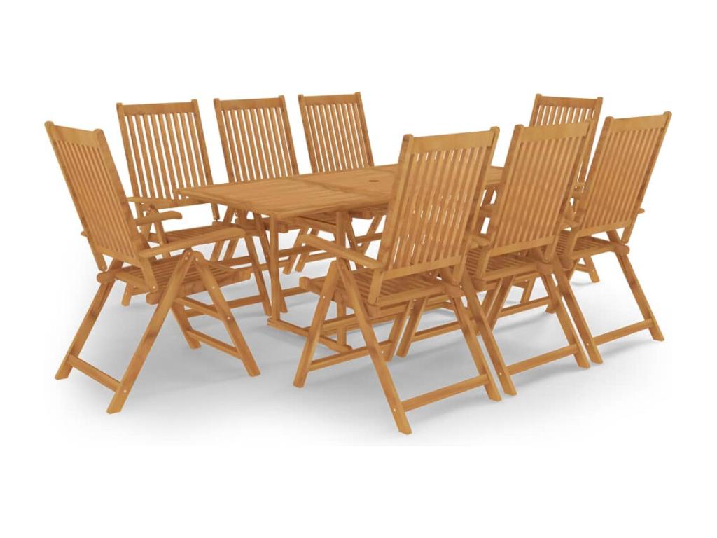 Salon de jardin 9 pièces Bois de teck massif KZKL27415