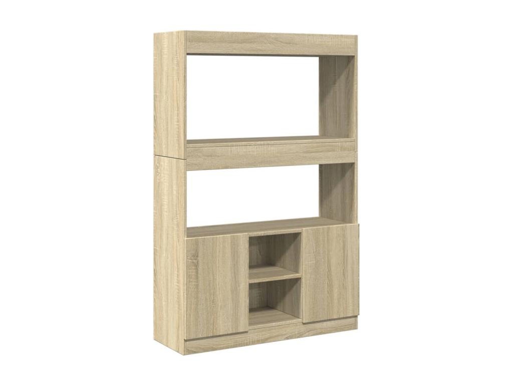 Buffet haut chêne Ventoriq 92x33x140 cm bois d'ingénierie IZEK83513