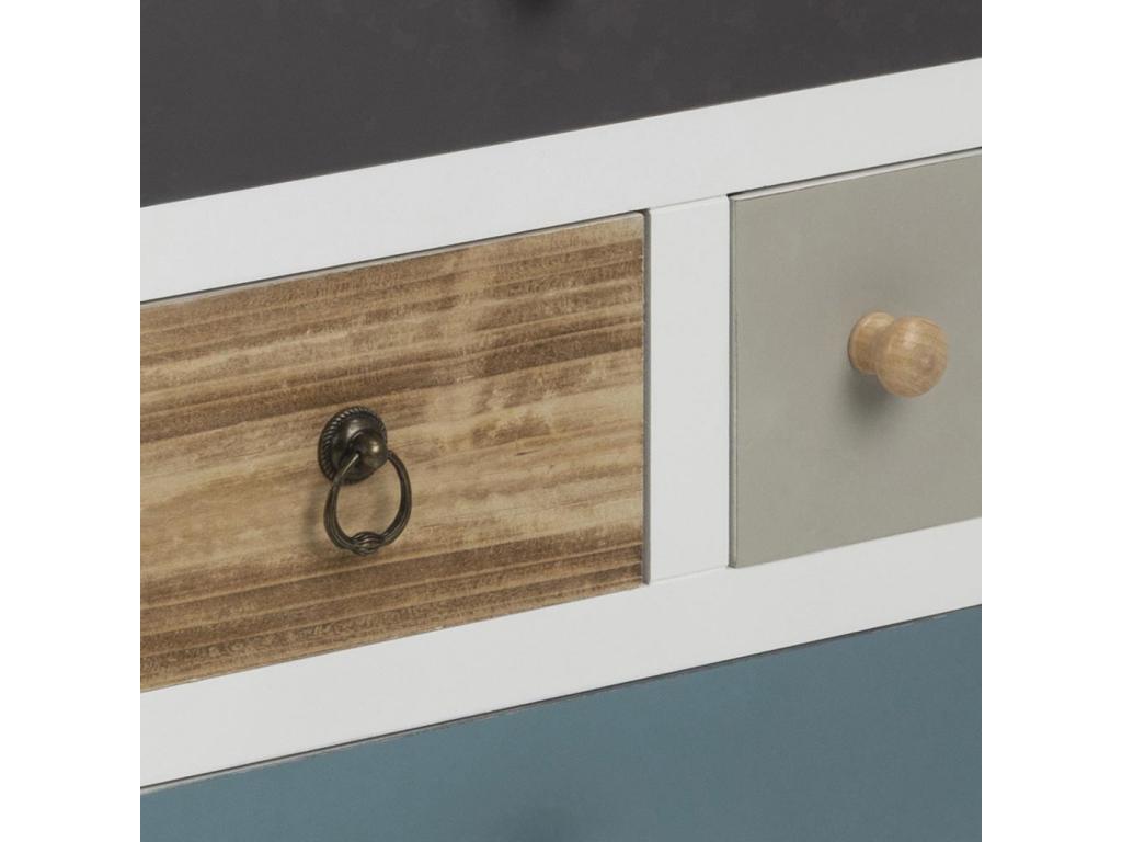 Table de chevet 4 tiroirs multicolore Lumenao QDRL51641