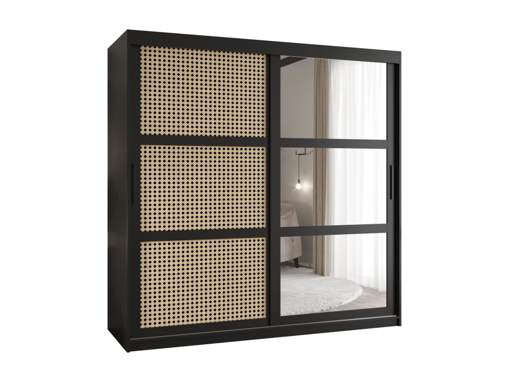 ARMOIRE Lumenao 2 À PORTES COULISSANTES 200/180/62 2 Portes negro  NRLM10740