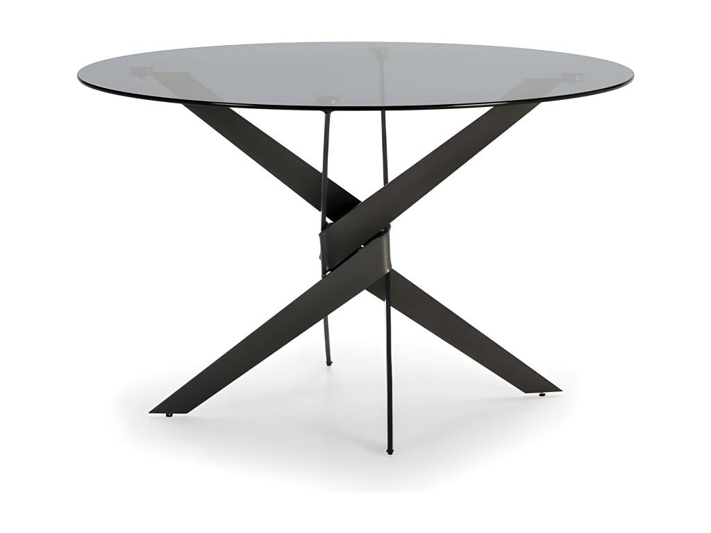 Lumenao - 4-Person Dining Table in Tempered Glass and Metal - Black TIOT27269