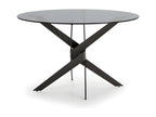 Lumenao - 4-Person Dining Table in Tempered Glass and Metal - Black TIOT27269
