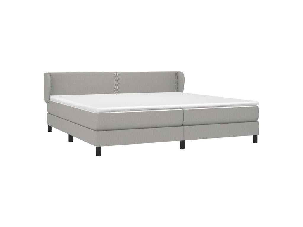 Sommier à Lumenao de lit avec matelas Gris clair 200x200 Tissu XZLU08760
