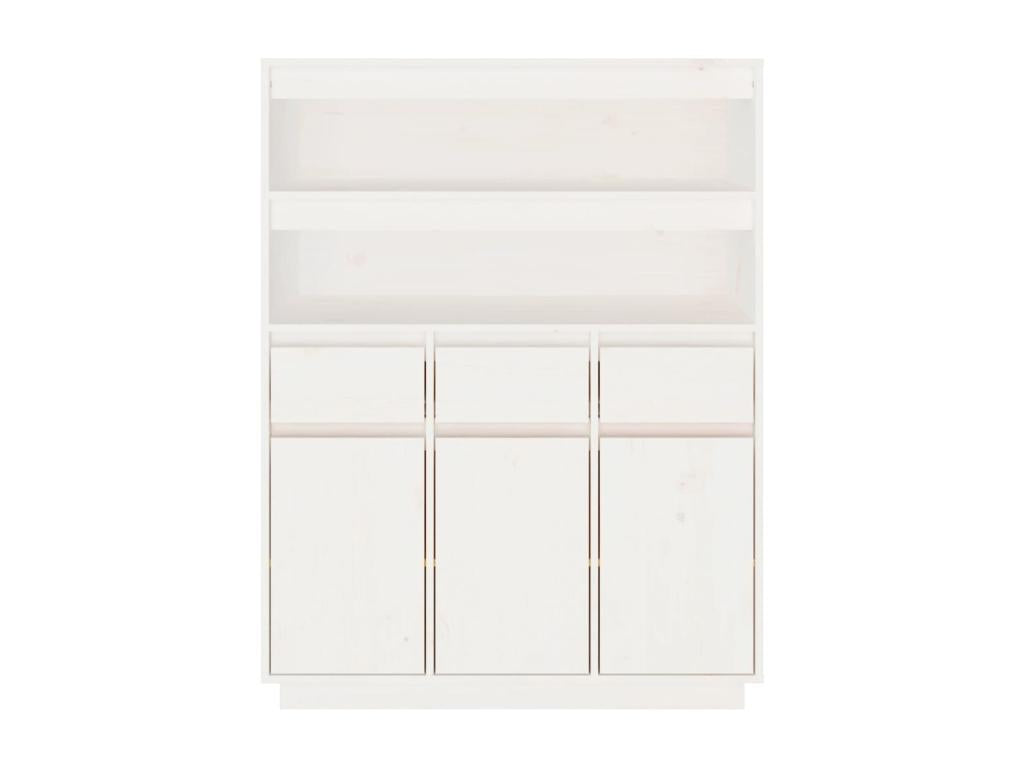 Buffet haut Blanc 89x40x116.5 cm Bois massif de pin LKMY20017