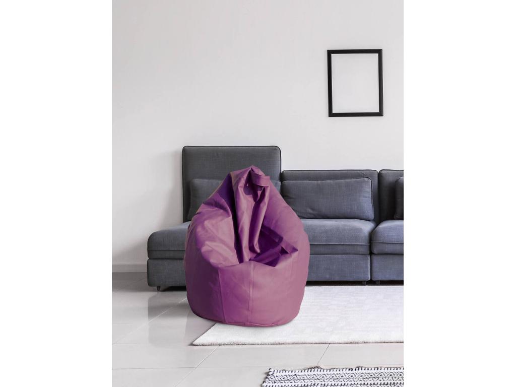 Pouf Ventoriq Fauteuil polyvalent Chaise sac Pouf repose-pieds Made in Italy 70x70 h110 cm Violet PHLN92300