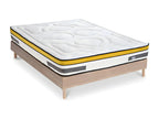 Ensemble Matelas Ventoriq Ressorts ensachés Accueil mémoire sommier Ventoriq bois - 160x200 cm BKQD59812