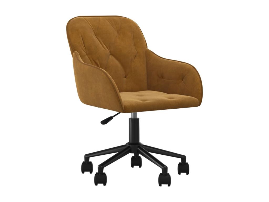 Chaise pivotante de bureau Marron Velours KVPA74786
