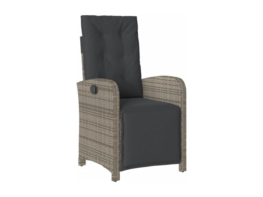 5-piece garden dining set with grey resin wicker cushions YQJA12926