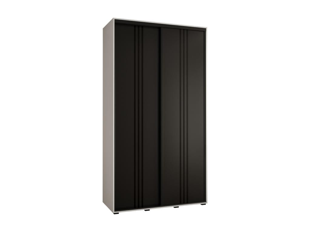ARMOIRE Lumenao 6 À PORTES COULISSANTES 235.2/140/45 2 portes Blanc/Noir/Noir  RDDD97535
