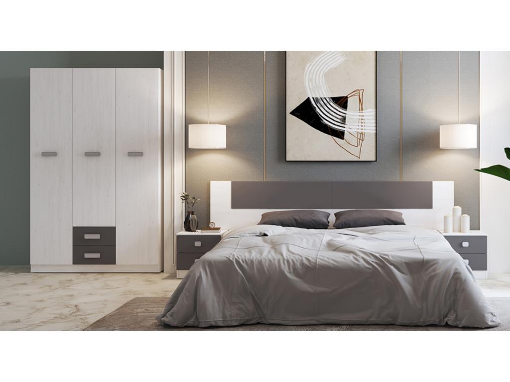 Armoire placard garde-robe 2 portes coloris andersen graphite - Longueur 60 x Profondeur 37.80 x Hauteur 208 cm FHYZ06571