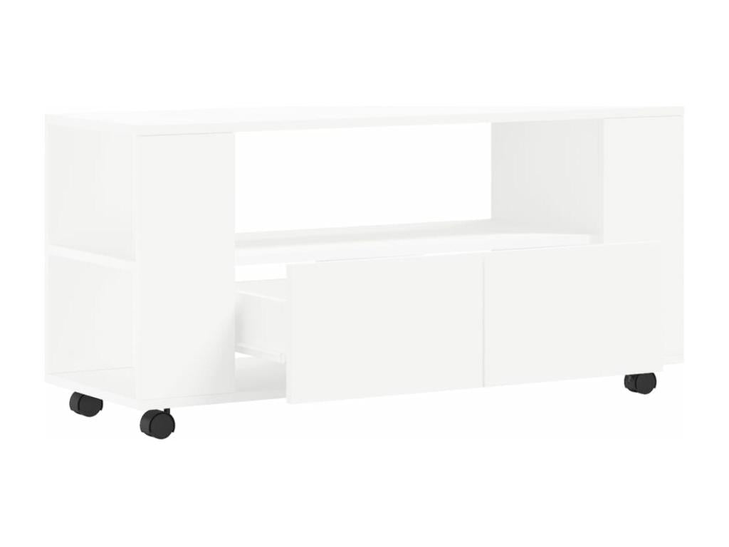 Meuble TV blanc 102x34.5x43 cm bois d'ingénierie UZYR16289