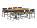 9-piece garden dining set with cushions, Grey RYZD48678
