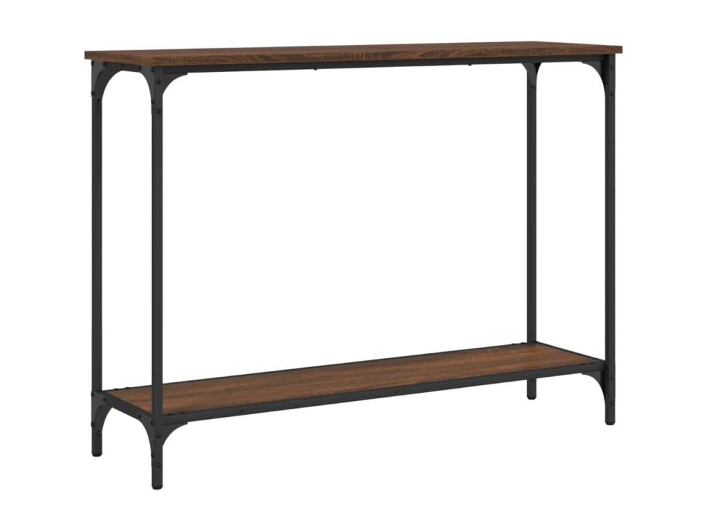 Brown oak console table 101x30.5x75 cm engineered wood OMPR67741