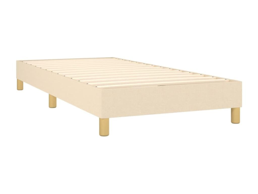 Sommier tapissier avec matelas et LED Crème 80x200cm Tissu IFXK88555
