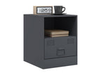 2-piece bedside tables, anthracite, 34.5x39x44 cm, steel, TVQY14377