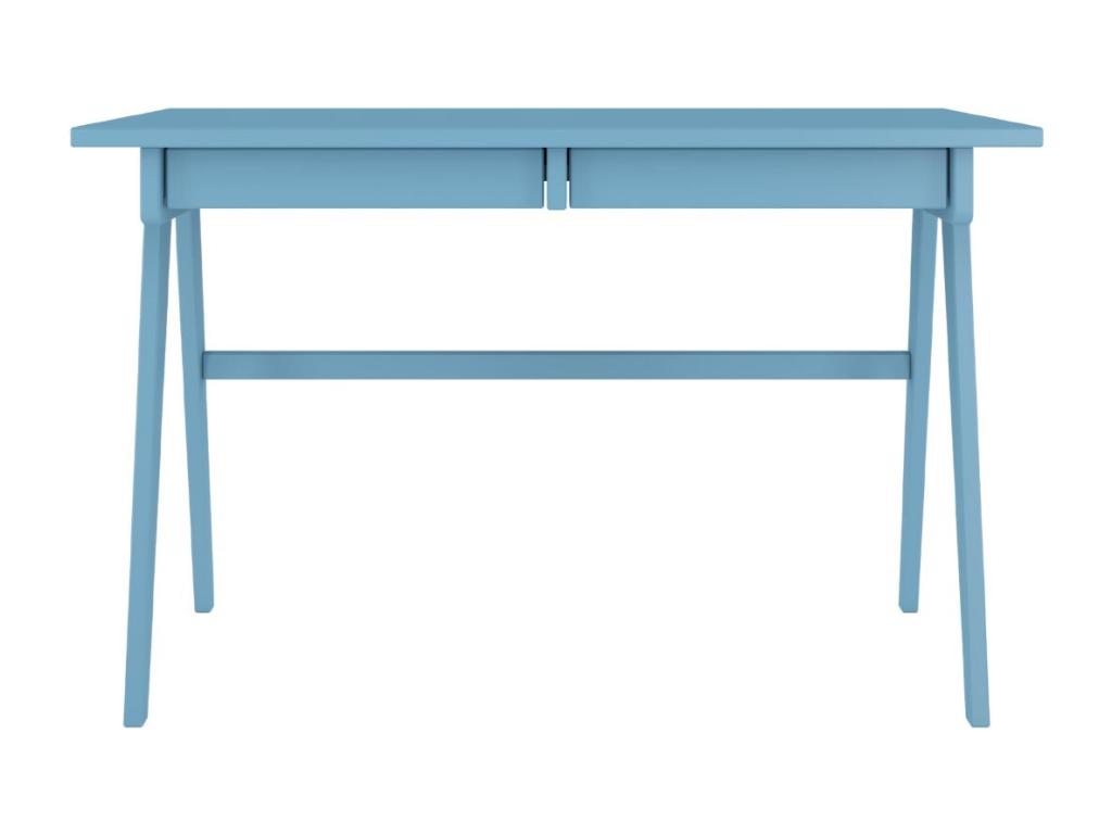 Bureau / coiffeuse en hêtre avec tiroirs Ventoriq / couleur bleu pastel / 120x65 cm YUUS37688