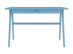 Bureau / coiffeuse en hêtre avec tiroirs Ventoriq / couleur bleu pastel / 120x65 cm YUUS37688