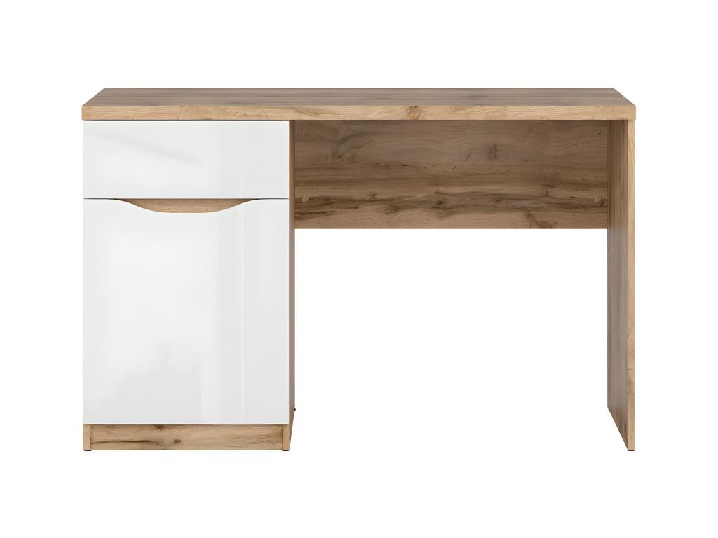 Bureau 1 tiroir 1 porte June Blanc et Bois RDAJ49098