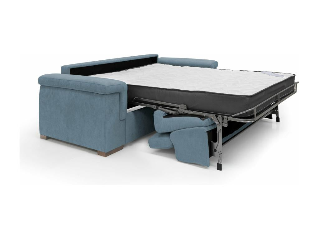 Ventoriq Canapé convertible matelas H18 cm en tissu imperméable T02 220 cm mat- 140x297 bleu pastel REMM85942
