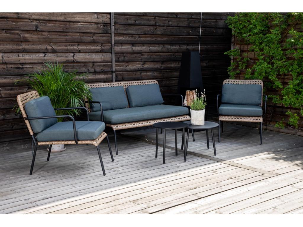 Lumenao 5-piece garden set, black and natural grey. CBTE19902