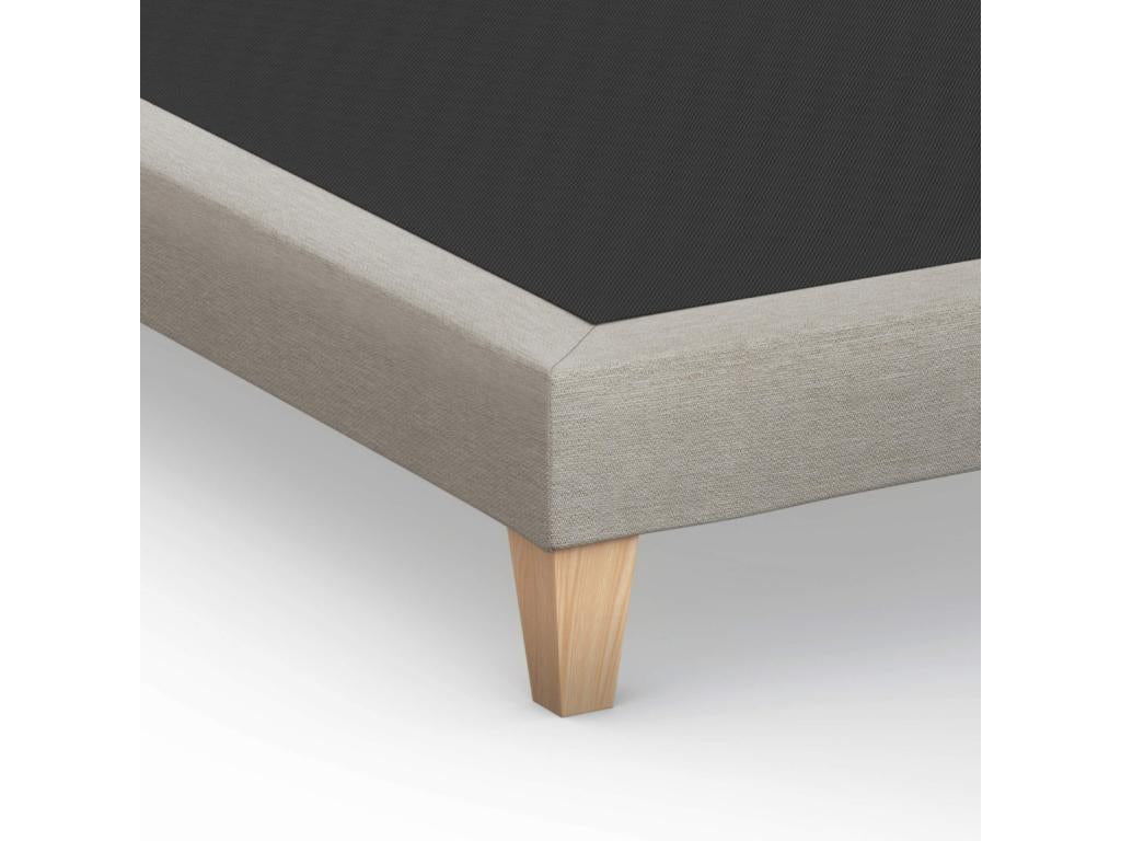 Sommier déco tapissier beige lin - Boislis 180x210 KVNO09656