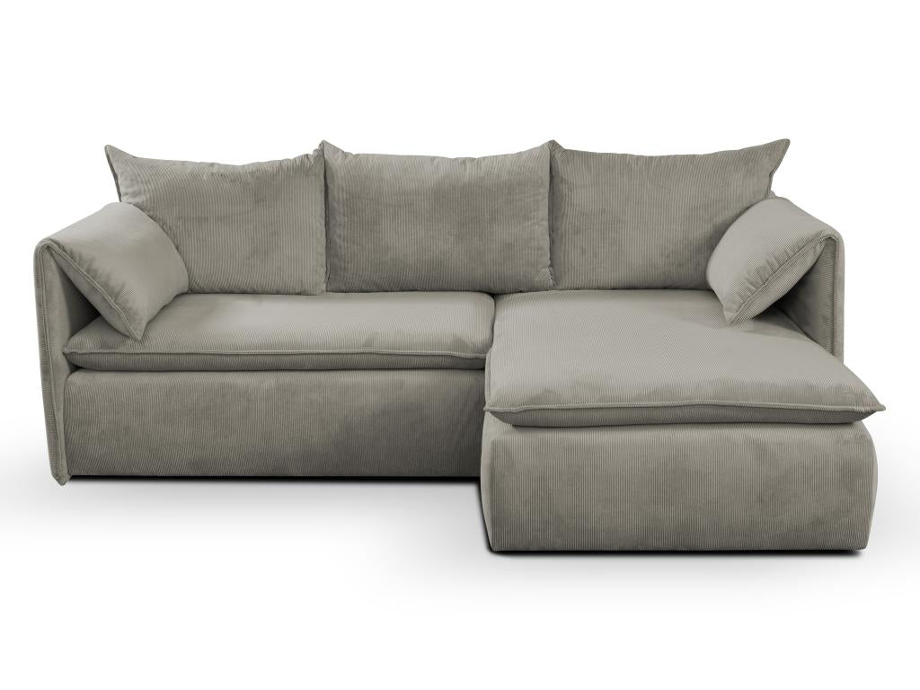 Canapé d'angle droit convertible en velours côtelé marron Ventoriq NTTM01873