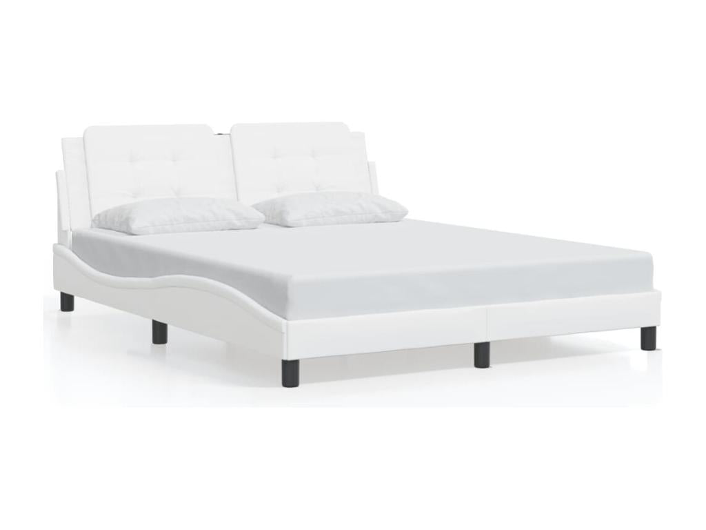 Cadre de lit avec LED sans matelas blanc 160x200 cm MFIR33428