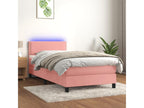 Sommier à Lumenao de lit avec matelas LED Rose 90x190 Velours TBFO72969