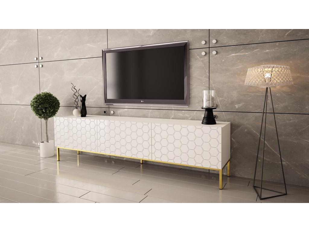 Meuble Tv Lumenao RTV190 3D 190x37x52 Blanc UIYV11678