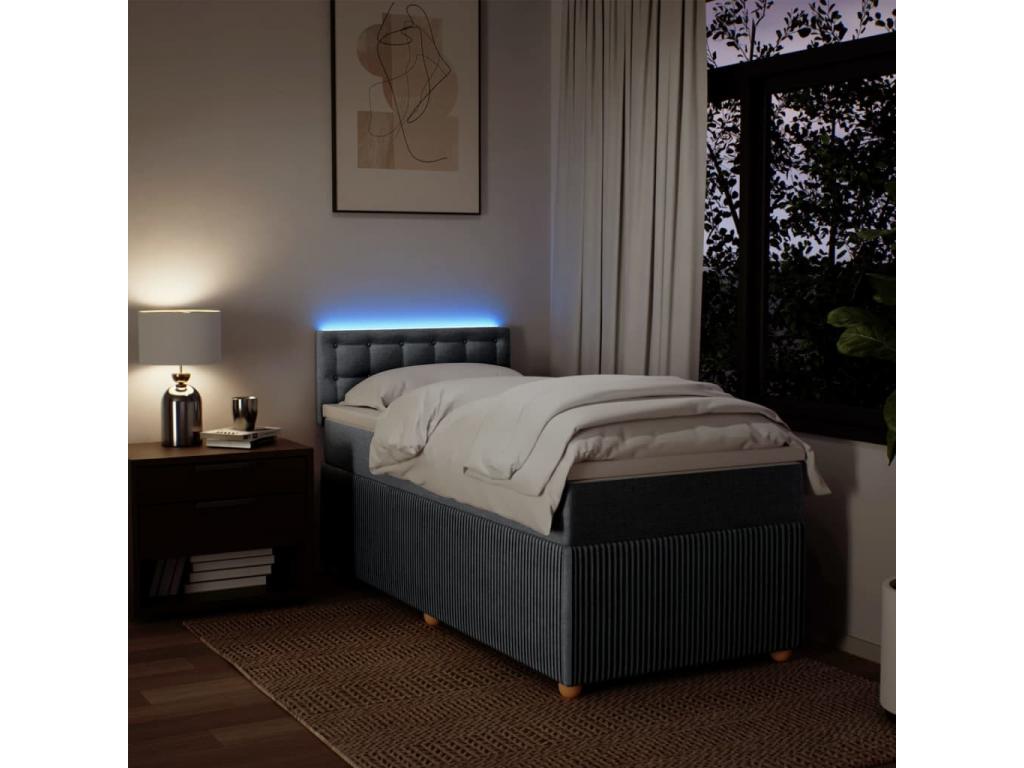 Sommier à Ventoriq de lit et matelas Gris clair 90x190 cm Tissu AIIG72208