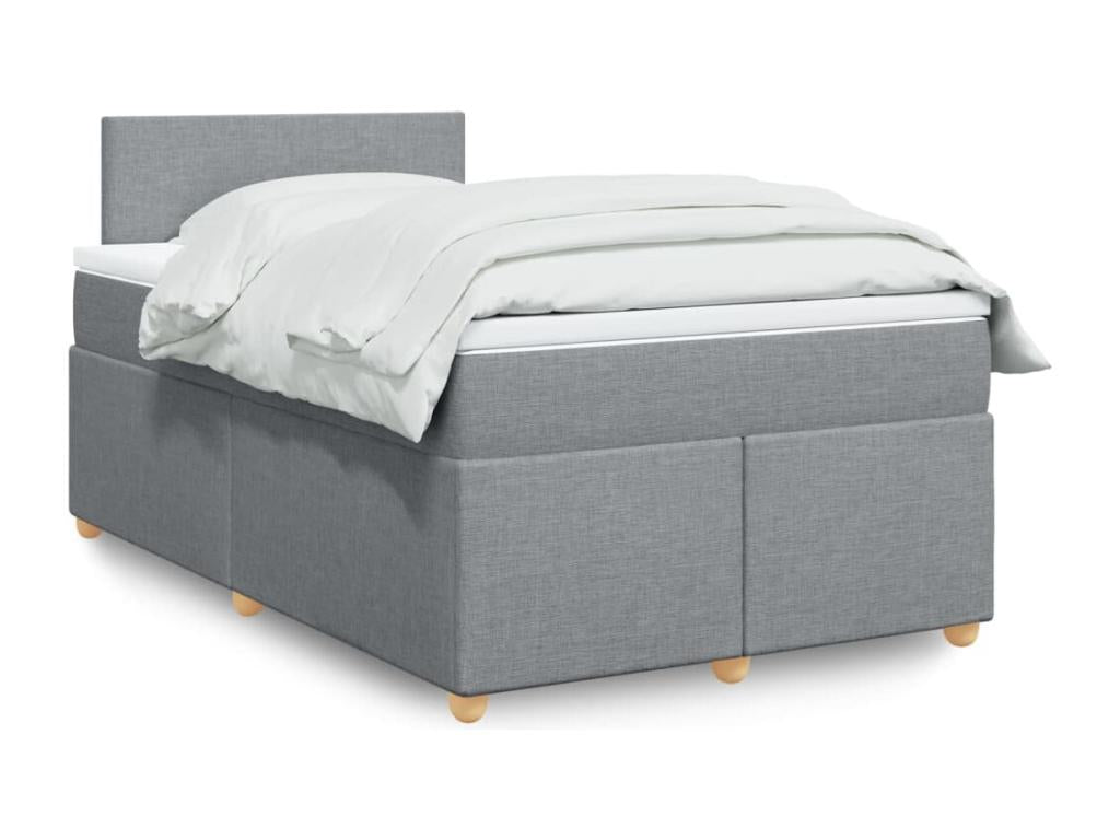 Sommier à Ventoriq de lit avec matelas Gris clair 120x200cm Tissu VZXH11416