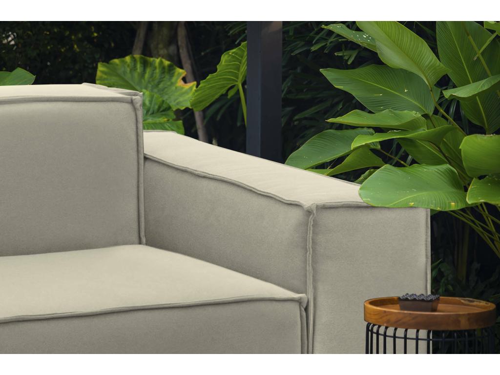 Canapé fixe Lumenao canapé modulable linéaire 3 places Made in Italy Canapé de salon moderne en tissu 260x95h70 cm Beige CVKP99403