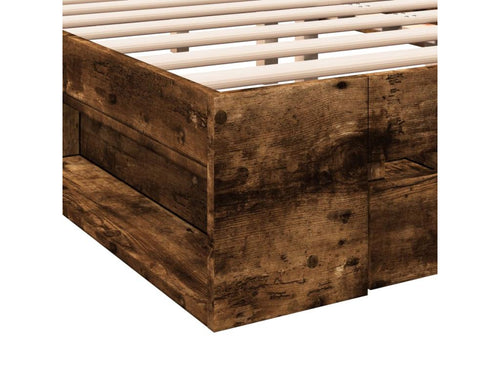 Smoked oak bed frame and drawers, 120x200 cm, engineered wood SRYU07348