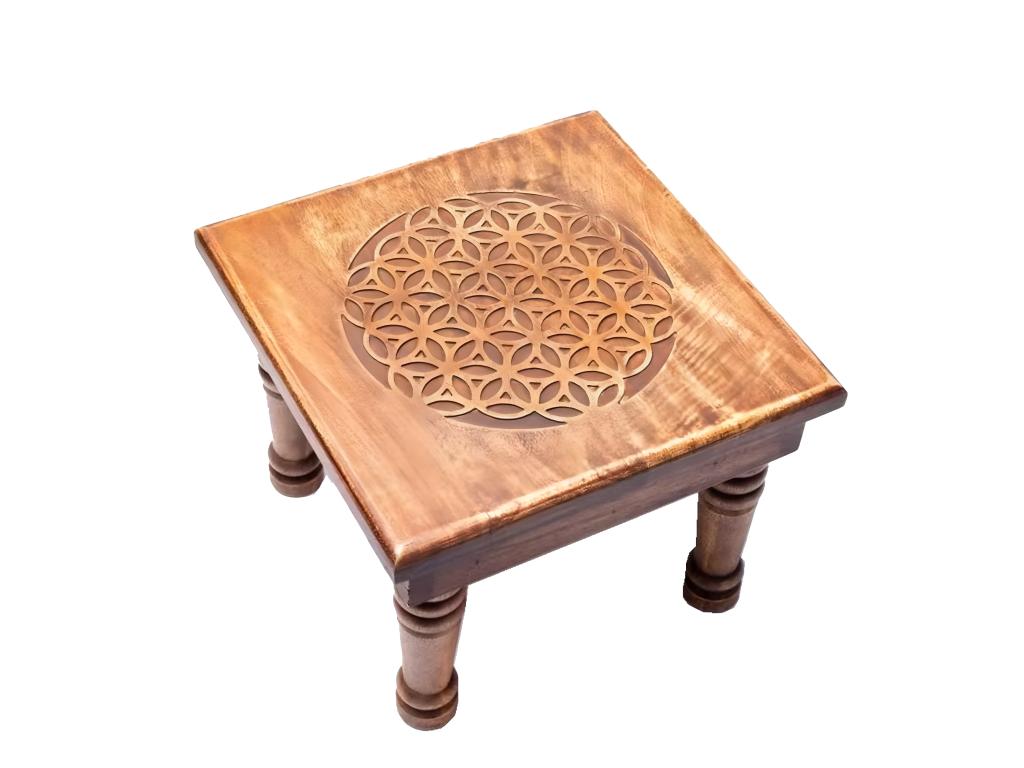 Mini Table d'appoint en bois Fleur de vie OPRR75797