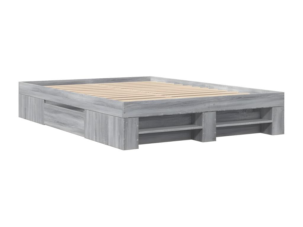 Cadre de lit Ventoriq gris 140x190 cm bois d'ingénierie HNKG38924