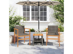 Set of 2 garden chairs, grey woven resin and solid wood, TOLQ49980