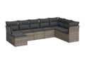 Salon de jardin 8 pcs avec coussins gris résine tressée INDN05140
