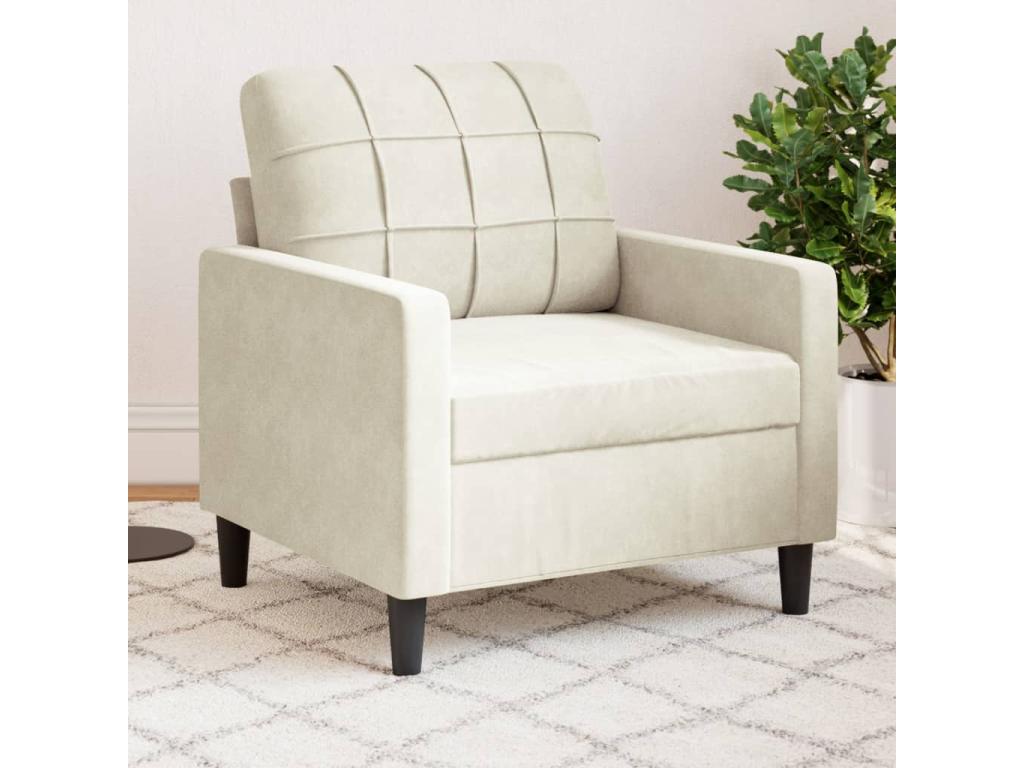 Fauteuil Crème 60 cm Velours QLGW32068