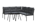 Ensemble de canapés de jardin et coussins noir acier textilène ZMBO49471